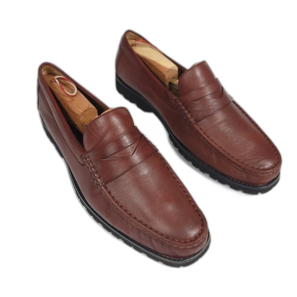 Robert Zur DILLON Luggage Old Money True Glove Leather Penny Loafers Mens 11.5